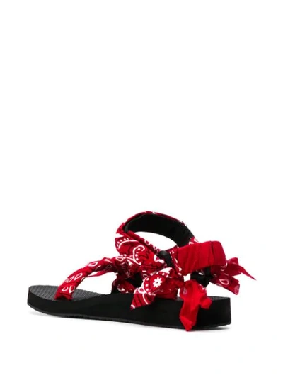 Shop Arizona Love Scarf-tied Flat Sandals In Red