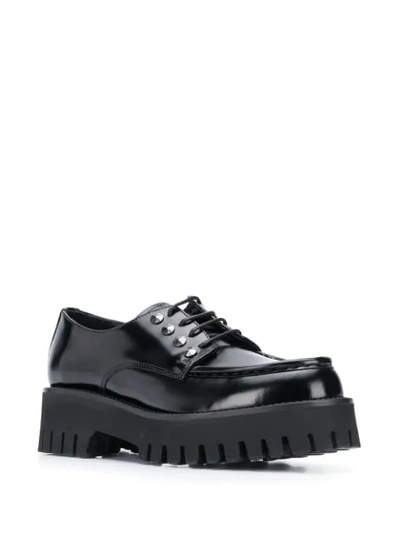 Shop Casadei Chunky Lace-up Shoes In Black