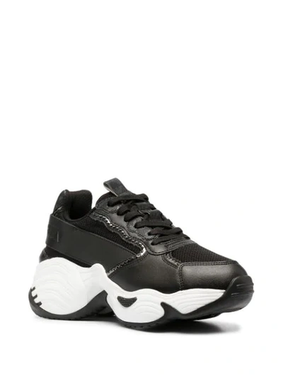 Shop Emporio Armani Chunky Sole Low-top Sneakers In Black