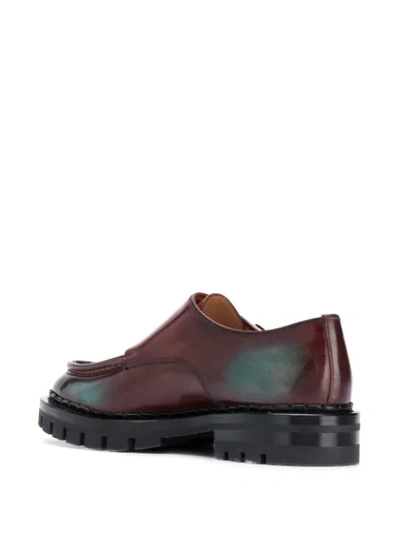 Shop Santoni Double Buckle Loafers In Brown