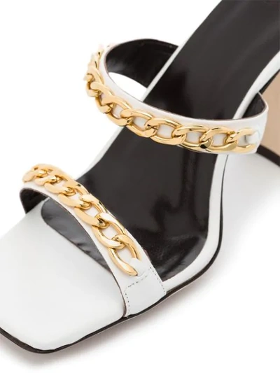 Shop By Far Gina 100mm Chain-trim Sandals In White