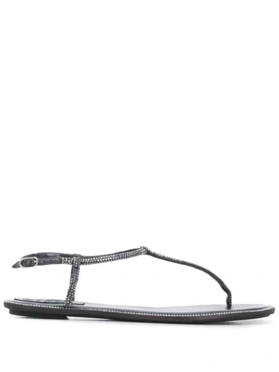 Shop René Caovilla Diana 10mm Sandals In Grey