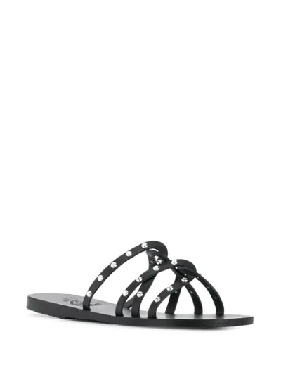 Shop Ancient Greek Sandals Studded Strappy Sandals In Black