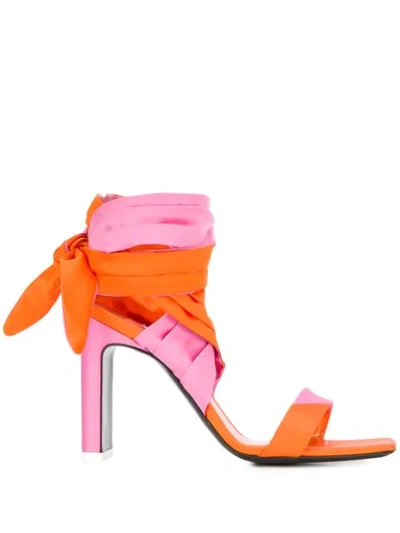 Shop Attico Ankle-tie Sandals In Orange