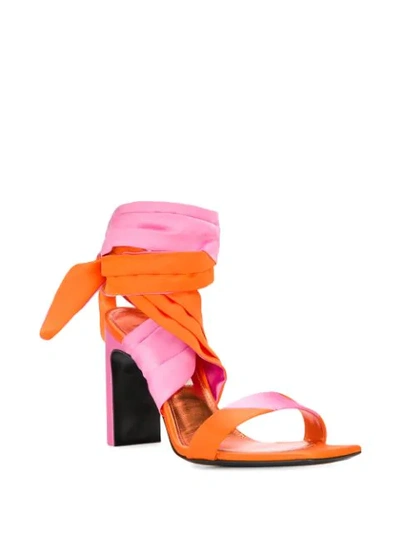 Shop Attico Ankle-tie Sandals In Orange