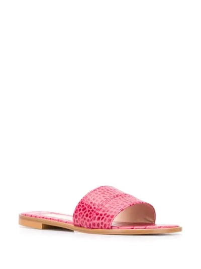 Shop Avec Modération Crocodile Embossed Sandals In Pink