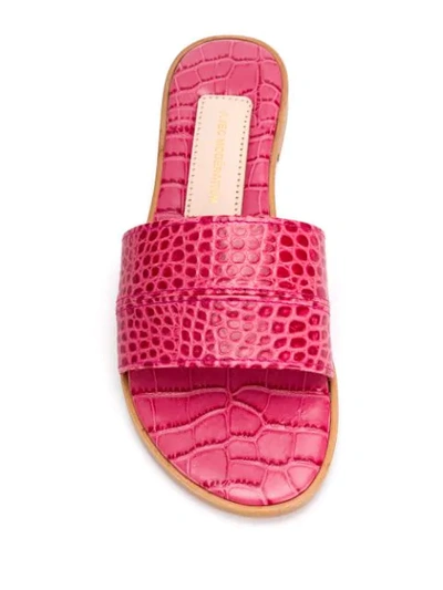 Avec Modération Crocodile Embossed Sandals In Pink