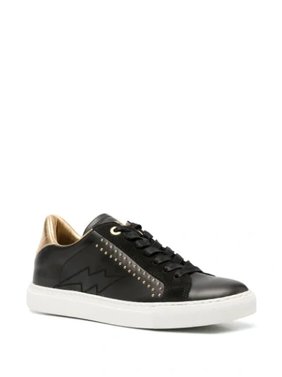 Shop Zadig & Voltaire Stud-embellished Low-top Sneakers In Black
