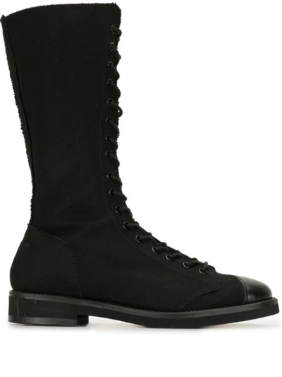 Shop Yohji Yamamoto Lace-up Boots In Black
