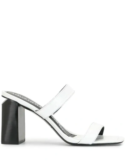Shop Alexander Wang Hayden Croc-effect Sandals In White