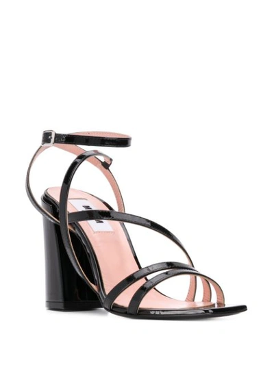 Msgm Strappy Block-heel Sandals In Black