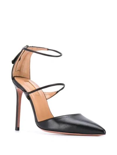 Shop Aquazzura Minute 105mm Pointed Leather Pumps In Black