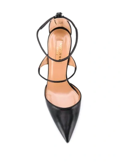 Shop Aquazzura Minute 105mm Pointed Leather Pumps In Black