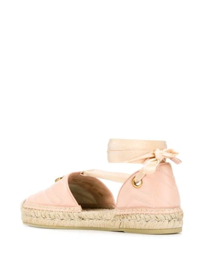 Shop Gucci Matelassé Ankle-wrap Espadrilles In Pink