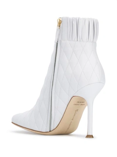 Shop Chloe Gosselin Quilted Ankle Boots In White