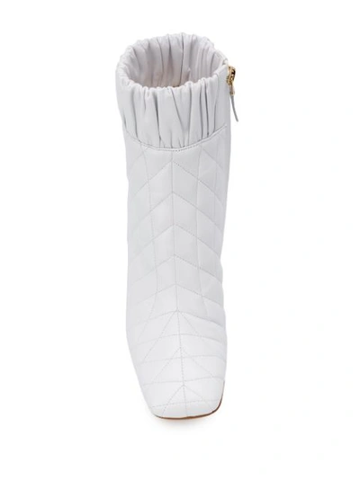 Shop Chloe Gosselin Quilted Ankle Boots In White
