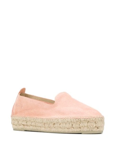 Manebi Braided-raffia Sole Espadrilles In Pink
