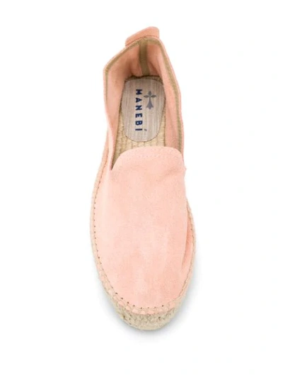 Manebi Braided-raffia Sole Espadrilles In Pink