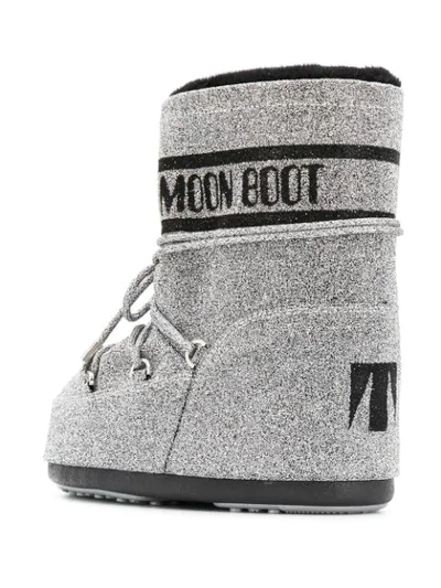 Shop Moon Boot Metallic S In Silver