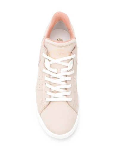 Shop Tod's Nubuck Sneakers In Neutrals