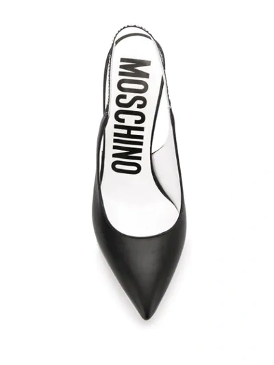Shop Moschino Logo Strap Pumps In Black