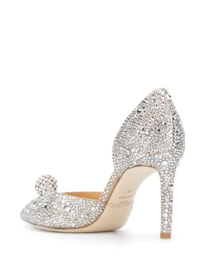 Shop Jimmy Choo Sabine 85mm Pumps In Silver