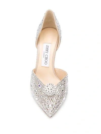 Shop Jimmy Choo Sabine 85mm Pumps In Silver