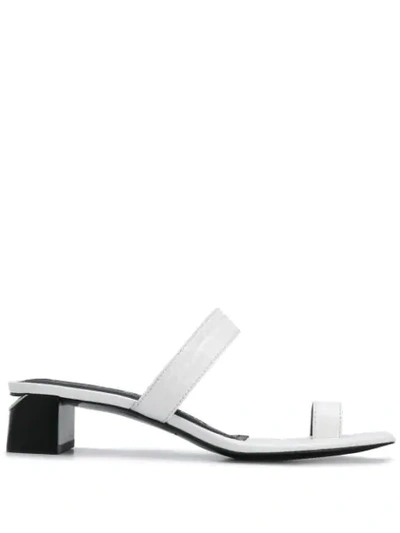 Shop Alexander Wang Embossed 40mm Sandals In White