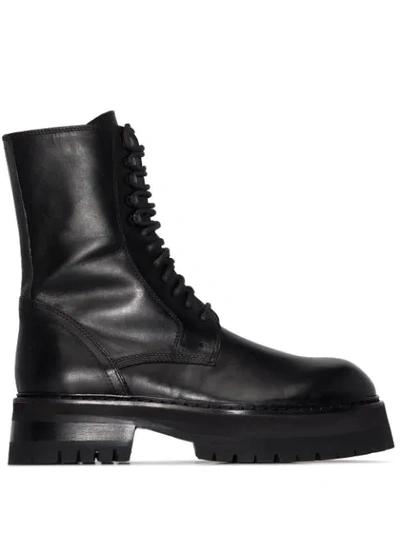 Shop Ann Demeulemeester Chunky-sole Lace-up Boots In Black