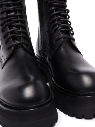 Shop Ann Demeulemeester Chunky-sole Lace-up Boots In Black