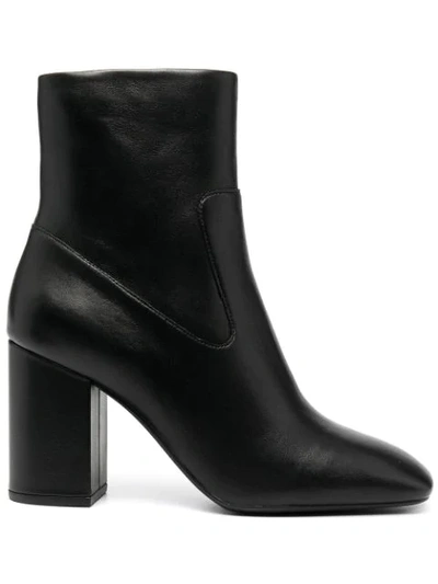 Shop Michael Michael Kors Heeled Leather Ankle Boots In Black