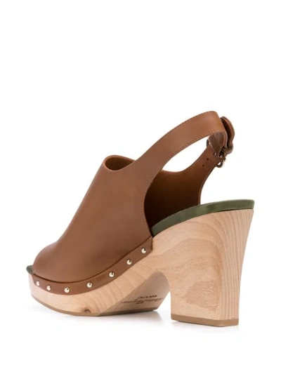 Shop Ferragamo 40mm Clog Sandals In Brown