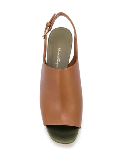 Shop Ferragamo 40mm Clog Sandals In Brown