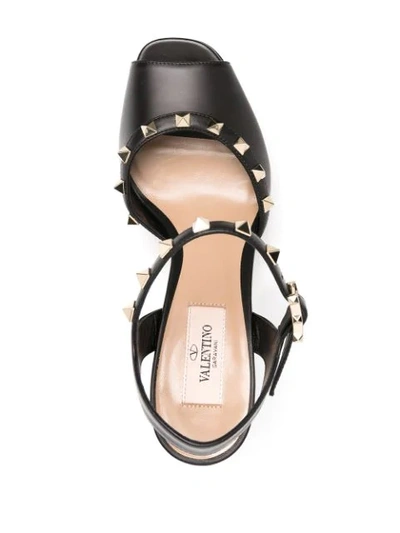 Shop Valentino Signature Rockstud Embellishment Sandals In Black