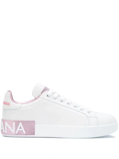 Shop Dolce & Gabbana Portofino Low-top Sneakers In White