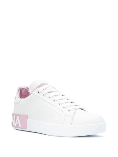 Shop Dolce & Gabbana Portofino Low-top Sneakers In White