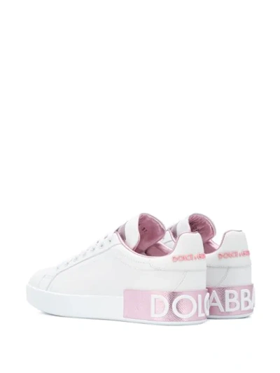 Shop Dolce & Gabbana Portofino Low-top Sneakers In White