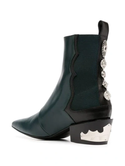 Shop Toga Western-stud Ankle Boots In Green