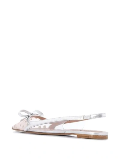 Shop Red Valentino Sandie Glitter Ballerina Shoes In Silver