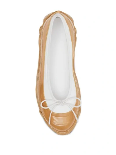 Shop Burberry Overshoe Ballerina Shoes In Neutrals