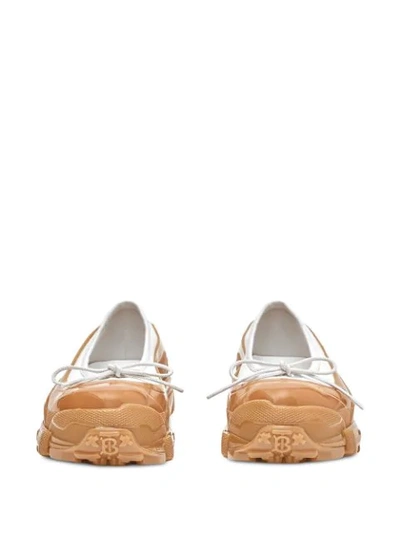 Shop Burberry Overshoe Ballerina Shoes In Neutrals