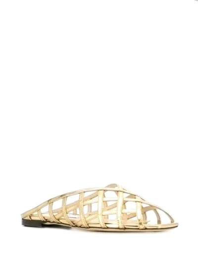 Shop Jimmy Choo Sai Flat Sandals In Gold