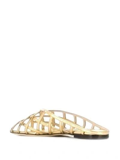 Shop Jimmy Choo Sai Flat Sandals In Gold