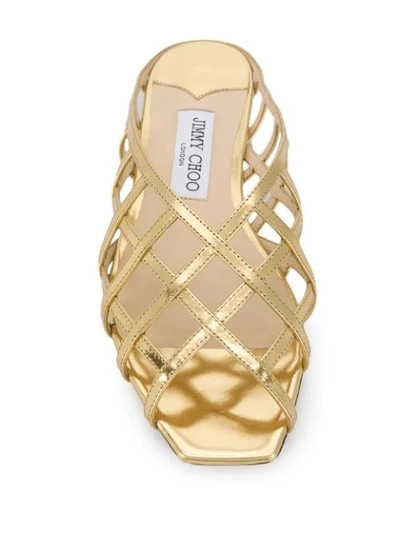 Shop Jimmy Choo Sai Flat Sandals In Gold