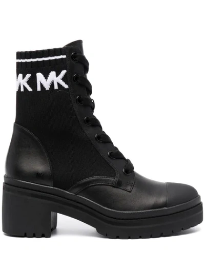 Shop Michael Kors Lace-up Heeled Boots In Black