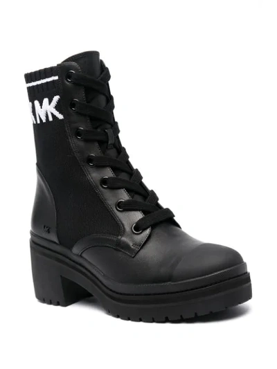 Shop Michael Kors Lace-up Heeled Boots In Black