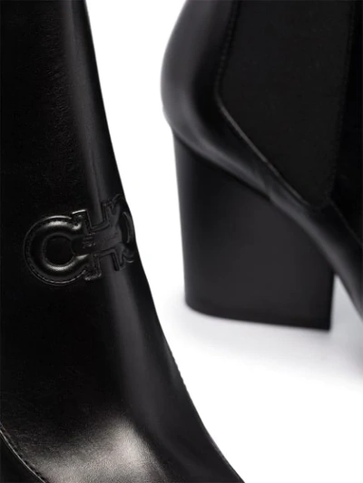 Shop Ferragamo Gancini 85mm Ankle Boots In Black