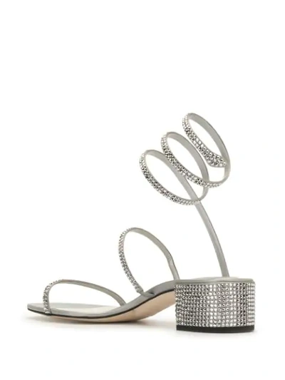 Shop René Caovilla Cleo Strass 40mm Sandals In Grey