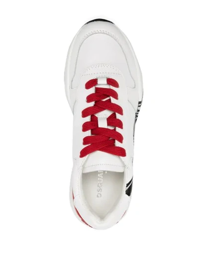 Shop Dsquared2 Logo-tape Chunky Sneakers In White