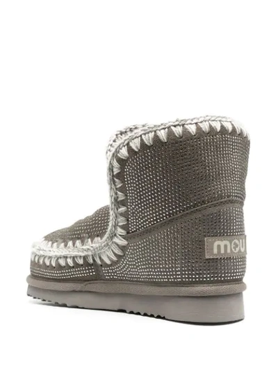 Shop Mou Logo-patch Ankle Boots In Grey